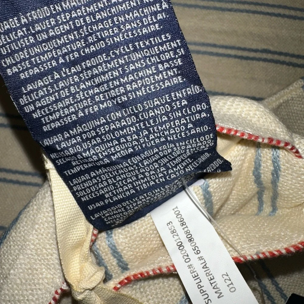 Ralph Lauren Home Cream and Blue Striped Pillow Shams (Pair)